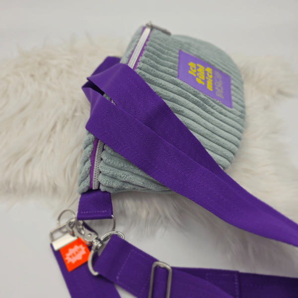 Gürteltasche - "Ich fühl mich DISCO" - Grau Breitcord